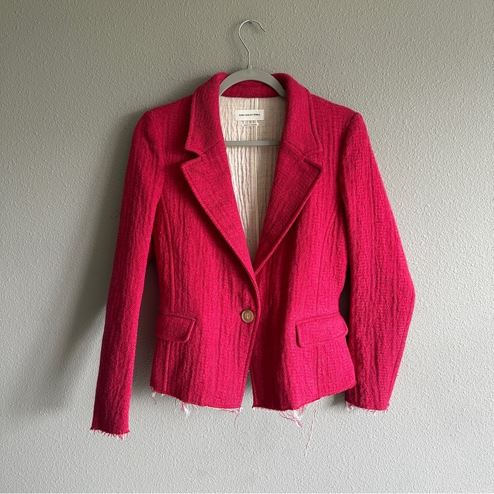 Isabel Marant Red Pink Knit Blazer Jacket 40